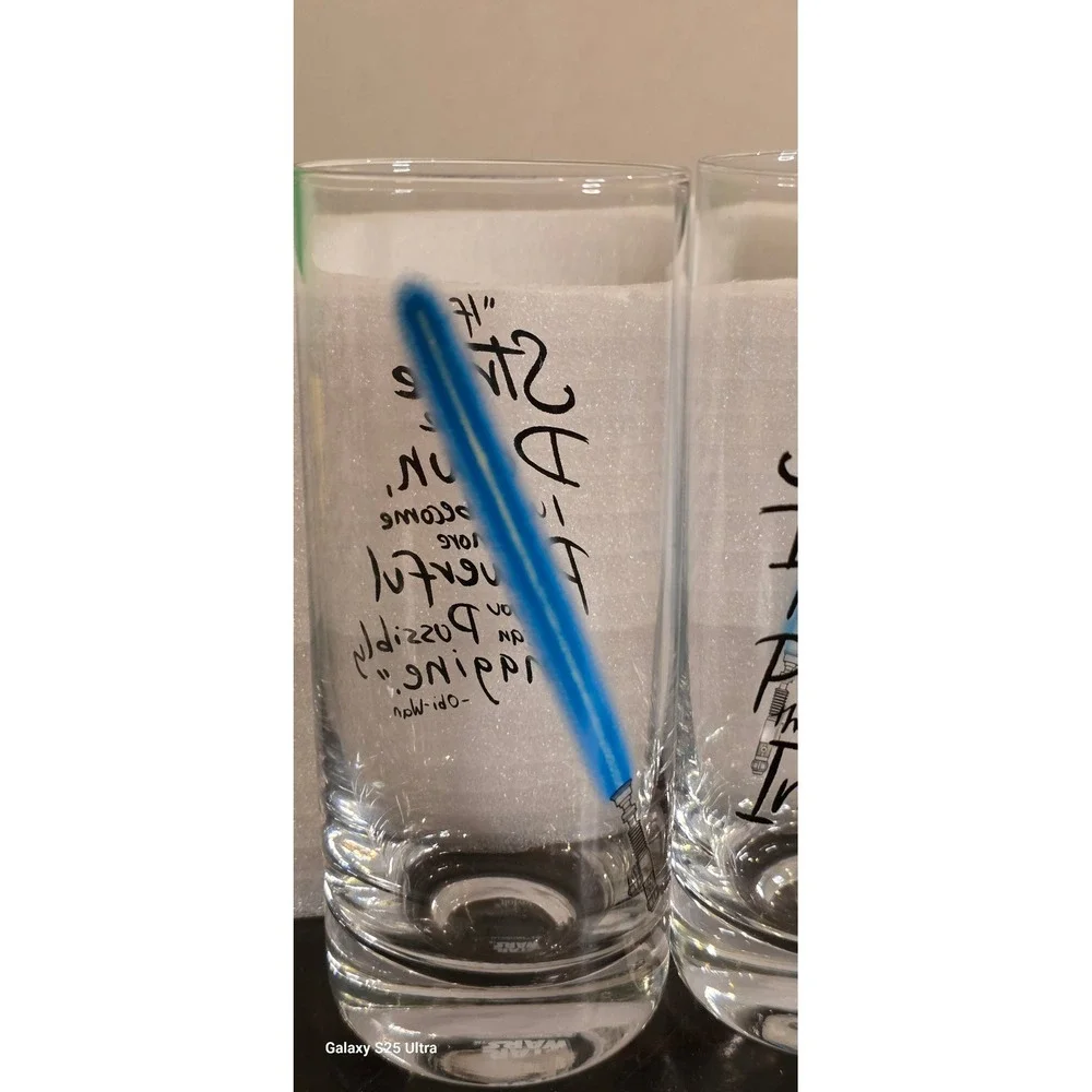 Highball‎ Glasses JoyJolt Clear Star Wars Obi-Wan Quote 2pc